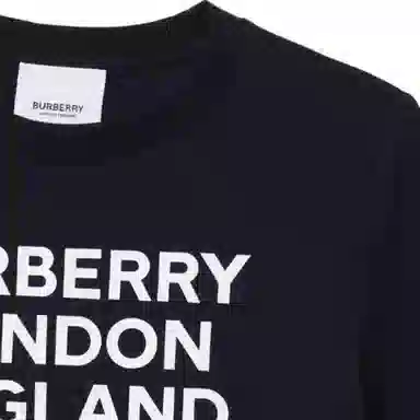 Burberry Logo Print Cotton T-Shirt Kids Black