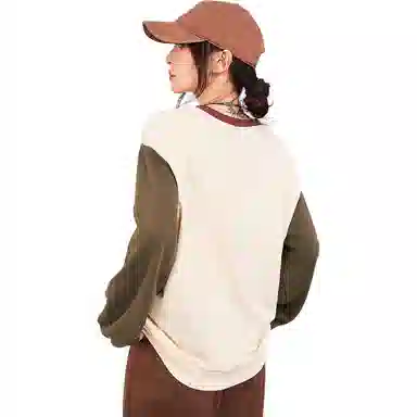 木果果木 休闲撞色卡通兔子卫衣 女款