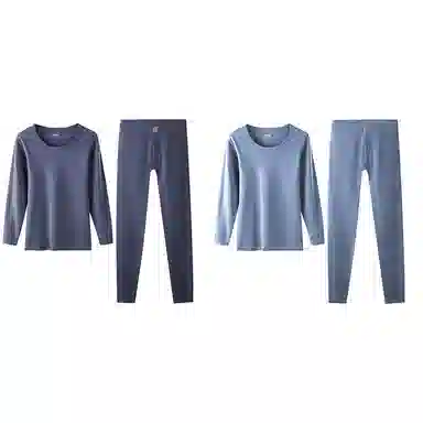 恒源祥 休闲抗菌薄款保暖套装 男款