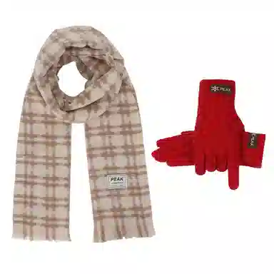 匹克 秋冬英伦风经典美拉德色系 绒线围巾 男女同款情侣款