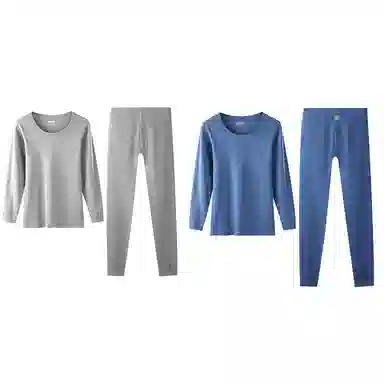 恒源祥 休闲抗菌薄款保暖套装 男款