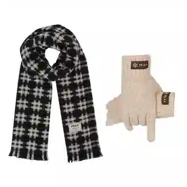 匹克 秋冬英伦风经典美拉德色系 绒线围巾 男女同款情侣款