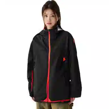 阿尔卑斯 山系户外字母印花连帽时尚三防保暖冲锋夹克 男女同款