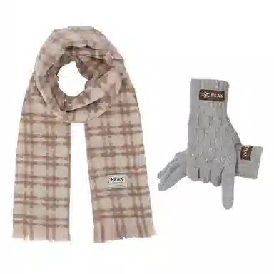 匹克 秋冬英伦风经典美拉德色系 绒线围巾 男女同款情侣款