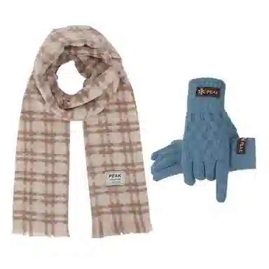 匹克 秋冬英伦风经典美拉德色系 绒线围巾 男女同款情侣款