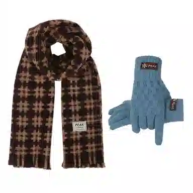 匹克 秋冬英伦风经典美拉德色系 绒线围巾 男女同款情侣款