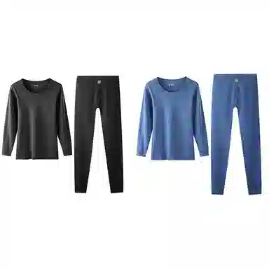 恒源祥 休闲抗菌薄款保暖套装 男款