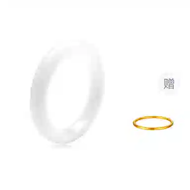 幸囍礼 【高品质】白月清冷感 荔枝冻满天星小众古香古色新中式国风素圈首饰 女神气质温婉 金丝玉 玉镯 女款