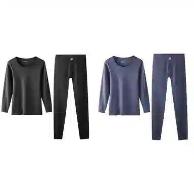 恒源祥 休闲抗菌薄款保暖套装 男款