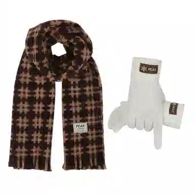 匹克 秋冬英伦风经典美拉德色系 绒线围巾 男女同款情侣款