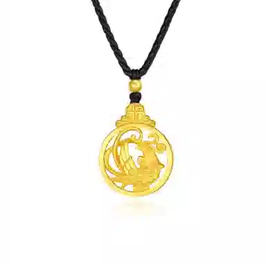 谧月珠宝 龙凤呈祥 新中式国潮国风古法传承本命年创意设计 久不掉色转运珠复古时尚日常百搭饰品 合金 吊坠 男女同款情侣款