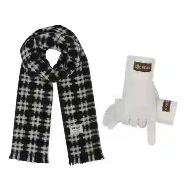 匹克 秋冬英伦风经典美拉德色系 绒线围巾 男女同款情侣款