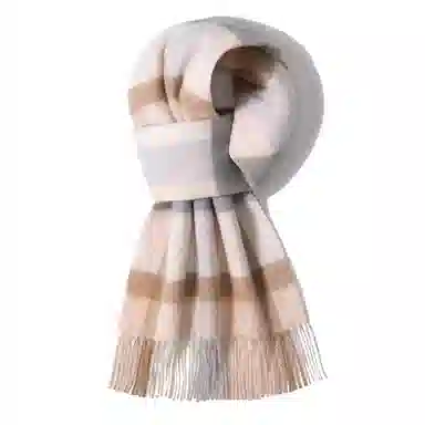 上海故事 通用款粗纺格子羊绒多种颜色 绒线围巾 女款