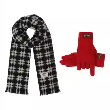 匹克 秋冬英伦风经典美拉德色系 绒线围巾 男女同款情侣款