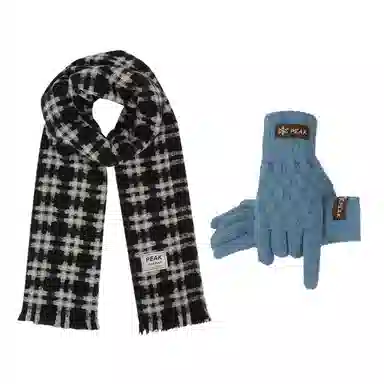 匹克 秋冬英伦风经典美拉德色系 绒线围巾 男女同款情侣款