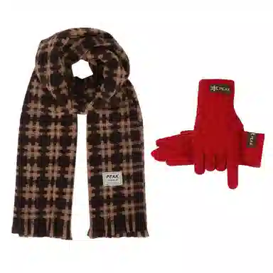 匹克 秋冬英伦风经典美拉德色系 绒线围巾 男女同款情侣款