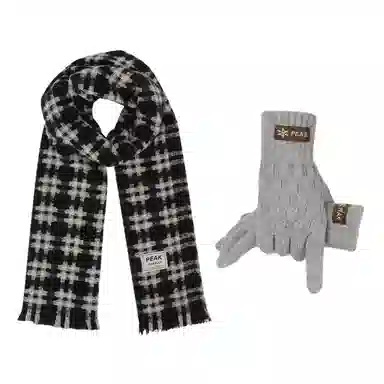 匹克 秋冬英伦风经典美拉德色系 绒线围巾 男女同款情侣款