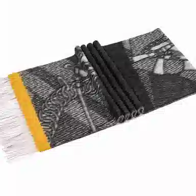 上海故事 轻奢优雅粗纺提花披肩 山羊绒 绒线围巾 女款