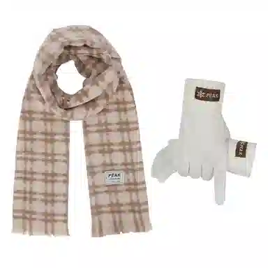 匹克 秋冬英伦风经典美拉德色系 绒线围巾 男女同款情侣款