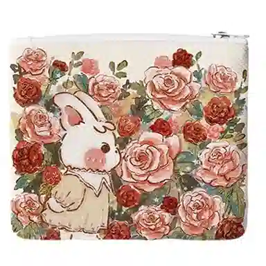 奥松 小众图案设计休闲简约时尚百搭 斜纹科技布 钱包 常规 女款 白色/粉色/红色