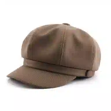 啄木鸟 八角帽日系个性复古女春秋纯色光板画家帽户外出行防寒 棉 贝雷帽 女款