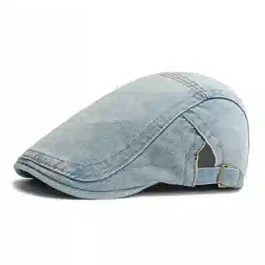 啄木鸟 春秋季薄款韩版文艺复古前进帽 牛仔布 贝雷帽 男款