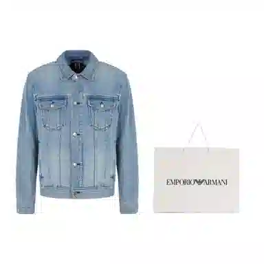 Armani Exchange SS24 Washed Denim Jacket Indigo