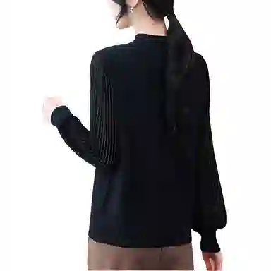 曲韩 简约百搭舒适长袖针织衫 女款