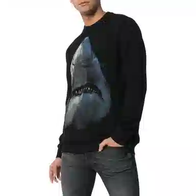 Givenchy FW22 Shark Print Crewneck Sweatshirt Black