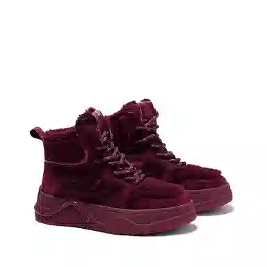 瑟莱雅 牛剖层革 加绒加厚保暖 高帮 板鞋 女款