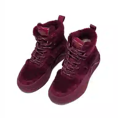 瑟莱雅 牛剖层革 加绒加厚保暖 高帮 板鞋 女款