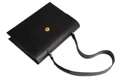 妙迪 大容量通勤 真皮 公文包单肩包 中号 女款 黑色