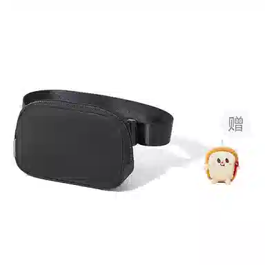 波斯丹顿 轻便防泼水简约 织物 腰包胸包 小号 男女同款情侣款 黑色/灰色