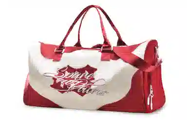 spare no pains Gym Bag Red White
