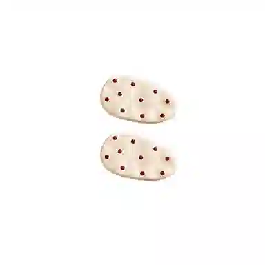 水中玉 粉色波点椭圆发卡可爱边夹侧边甜美少女刘海碎发鸭嘴夹子头饰 亚克力 发夹 女款