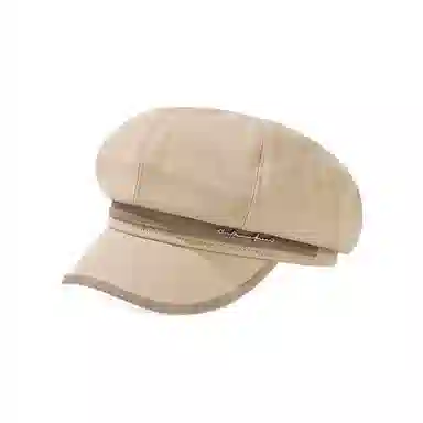 啄木鸟 高级感纯色压条包边全棉八角帽子轻奢日系休闲韩国画家帽 棉 贝雷帽 女款