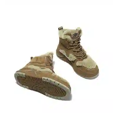 瑟莱雅 牛剖层革 加绒加厚保暖 高帮 板鞋 女款