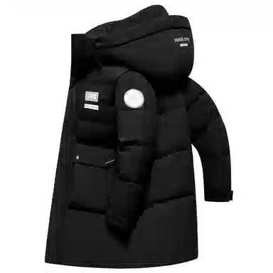 鸭鸭 时尚百搭中长款纯色长袖羽绒服 男女同款