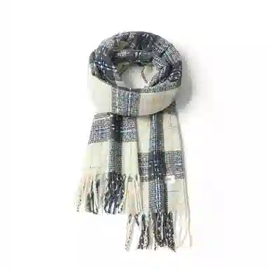 浪莎 满目星河 秋冬新款撞色格子冬季高级感学生加厚保暖百搭围脖披肩 礼盒装 绒线围巾 男女同款情侣款