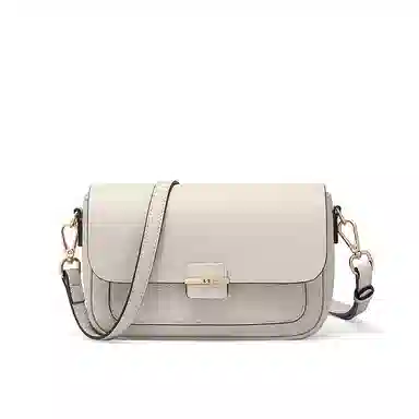 啄木鸟 休闲简约日常时尚百搭 牛皮革 单肩斜挎包 小号 女款 灰色