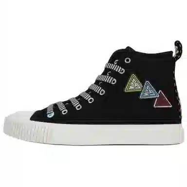 Lanvin High Top Canvas Sneakers Black