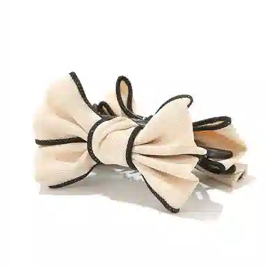 如花梦 甜美蝴蝶结高马尾抓夹氛围感少女心后脑勺扎发日常百搭气质丸子头 布艺 亚克力 发夹 女款