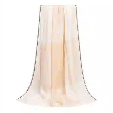 上海故事 散纤色织格大披肩 绵羊毛 围巾 女款 米驼灰绿