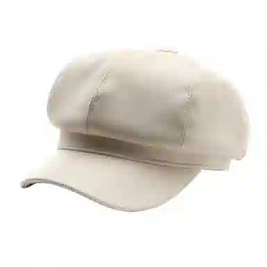 啄木鸟 八角帽日系个性女春秋纯色光板皮质画家帽户外街头保暖 腈纶、锦纶 贝雷帽 女款