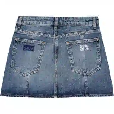 GANNI SS24 Washed Denim Skirt