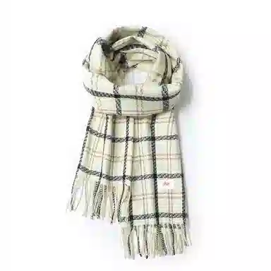 浪莎 秋冬季新款复古格子 学生加厚保暖高级感  礼盒装 聚酯纤维 绒线围巾 男女同款情侣款