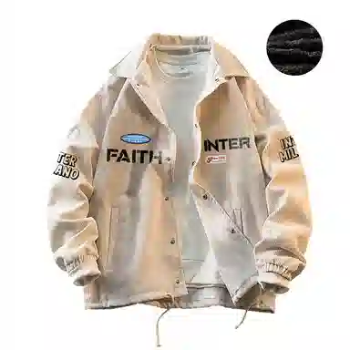 国际米兰足球俱乐部 灯芯绒字母印花休闲宽松工装美式复古运动户外学生高街外套夹克 男女同款