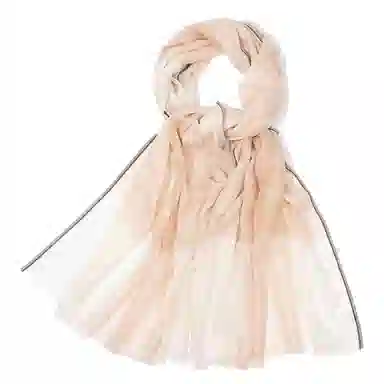 上海故事 散纤色织格大披肩 绵羊毛 围巾 女款 米驼灰绿