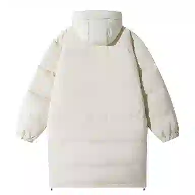 快鱼 东北极寒户外美式复古简约纯色基础款动物热熔标休闲时尚保暖加厚百搭宽松面包服连帽羽绒服 男女同款 黑色