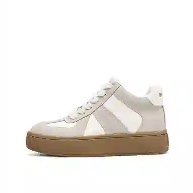 波尔谛奇 牛皮革绒面革 复古时尚 轻便增高 中帮 生活休闲鞋 女款